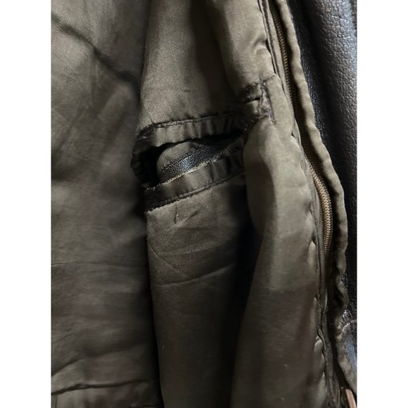 Vintage Leather King Motorcycle Jacket Brown Leather Bomber Biker Coat XL - Picture 7 of 12